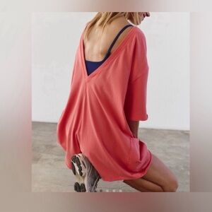 Free People NWT Hot Shot Tee Romper Size small in Winterberry